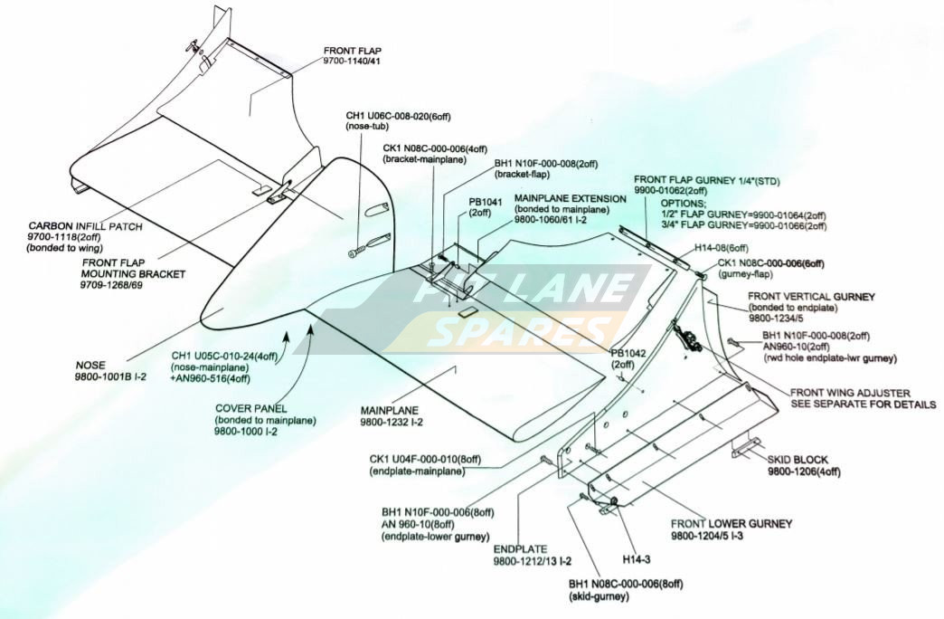 NOSE/WING ASSEMBLY Diagram